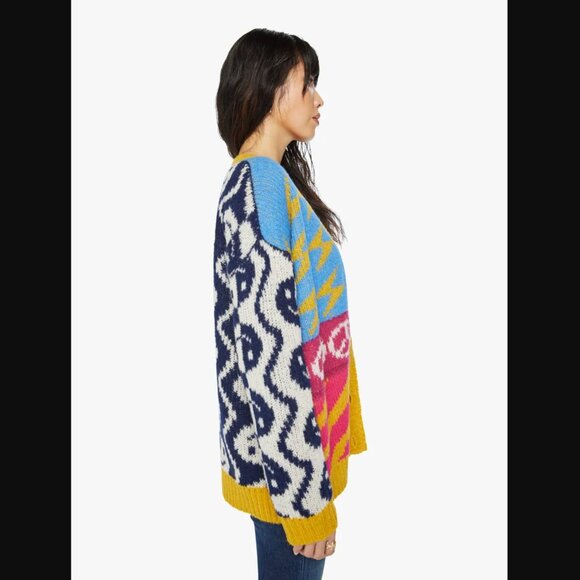 NWT MOTHER The Long Drop Cardigan (Happy and Sad) Size XL - Picture 3 of 12